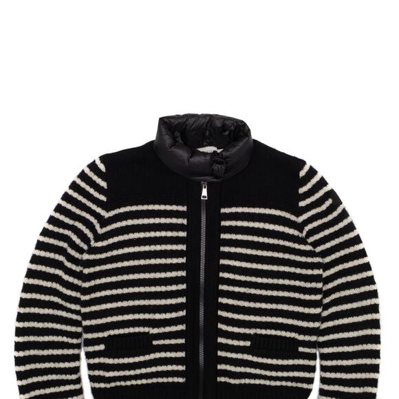 1.6k$ MONCLER Striped Cardigan Tricot Wool Down Jacket Size : XS - Picture 6 of 16